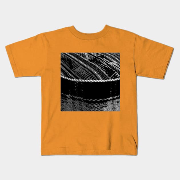 black & white abstract rug pattern, abstract art, antique rug pattern, minimal art, modern art, carpet pattern, For custom orders please DM me. Kids T-Shirt by Hadigheh-art